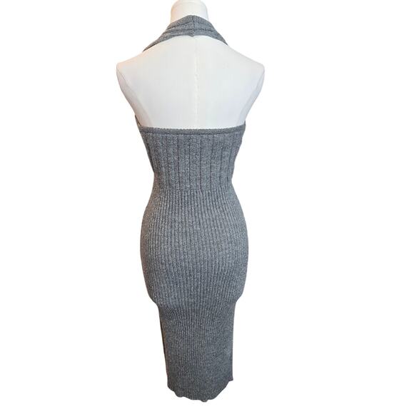 Womens Gray Halter Knit Midi Dress Sz. Onesize - Picture 2 of 4